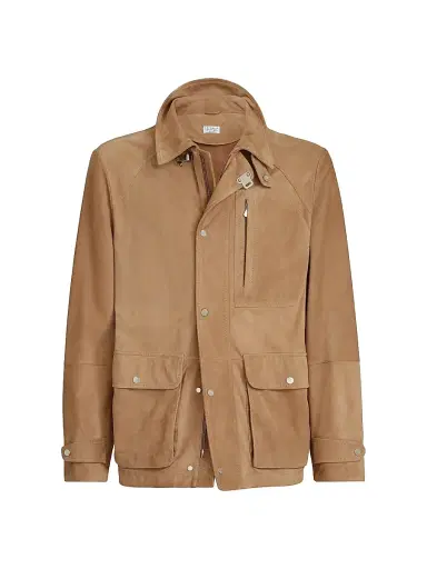 Brunello Cucinelli Men's Suede Unlined Field Jacket | Thumbnail 1