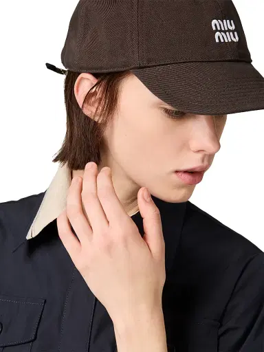 Miu Miu Women's Denim Baseball Cap - Brown - Size Small | Thumbnail 2 Miu Miu Women's Denim Baseball Cap - Brown - Size Small | Thumbnail 2
