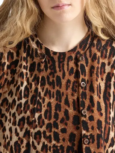 Prada Women's Short-Sleeved Printed Cashmere Sweater - Brown Black - Size 4 | Thumbnail 4 Prada Women's Short-Sleeved Printed Cashmere Sweater - Brown Black - Size 4 | Thumbnail 4