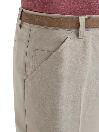 Brunello Cucinelli Men's Cotton and Linen Panama Trousers - Dove Grey - Size 48 | Thumbnail 4