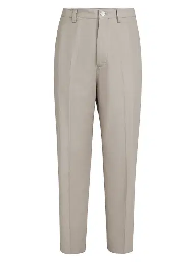 Brunello Cucinelli Men's Cotton and Linen Panama Trousers - Dove Grey - Size 48 | Thumbnail 1