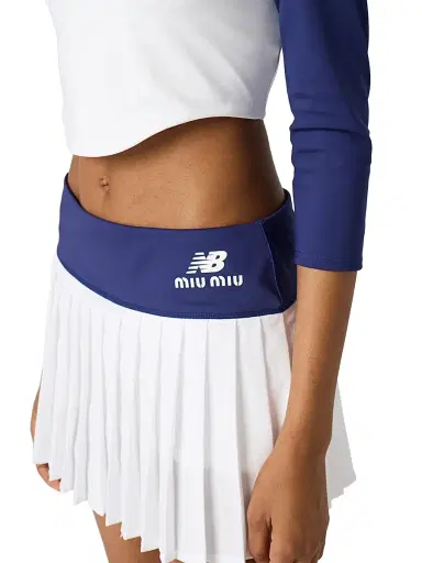 Miu Miu Women's New Balance X with Coco Gauff Stretch Technical Jersey Pleated Miniskirt - Blue - Size Small | Thumbnail 4 Miu Miu Women's New Balance X with Coco Gauff Stretch Technical Jersey Pleated Miniskirt - Blue - Size Small | Thumbnail 4