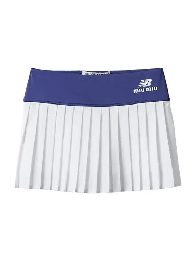 Miu Miu Women's New Balance X with Coco Gauff Stretch Technical Jersey Pleated Miniskirt - Blue - Size Small | Thumbnail 1 Miu Miu Women's New Balance X with Coco Gauff Stretch Technical Jersey Pleated Miniskirt - Blue - Size Small | Thumbnail 1