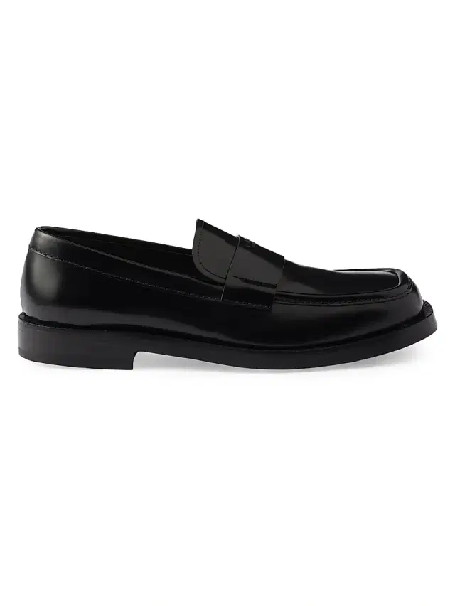 Men's Brushed Leather Loafers - Brown