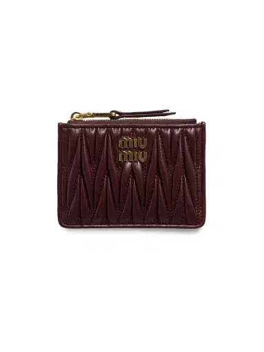Miu Miu Women's Matelassé Nappa Leather Card Holder | Thumbnail 1