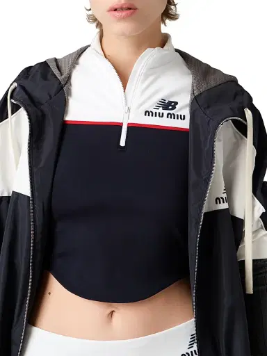 Miu Miu Women's New Balance X with Coco Gauff Technical Poplin Hoodie Jacket - Blue - Size 8 | Thumbnail 5 Miu Miu Women's New Balance X with Coco Gauff Technical Poplin Hoodie Jacket - Blue - Size 8 | Thumbnail 5