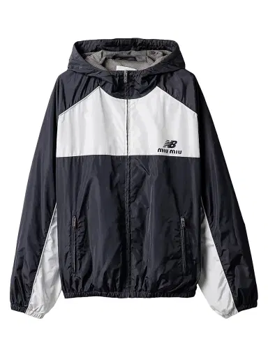 Miu Miu Women's New Balance X with Coco Gauff Technical Poplin Hoodie Jacket - Blue - Size 8 | Thumbnail 1 Miu Miu Women's New Balance X with Coco Gauff Technical Poplin Hoodie Jacket - Blue - Size 8 | Thumbnail 1