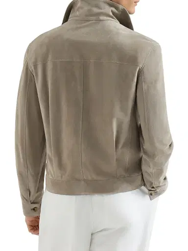 Brunello Cucinelli Men's Suede Unlined Outerwear Jacket | Thumbnail 4 Brunello Cucinelli Men's Suede Unlined Outerwear Jacket | Thumbnail 4