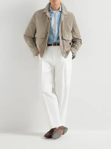 Brunello Cucinelli Men's Suede Unlined Outerwear Jacket | Thumbnail 6 Brunello Cucinelli Men's Suede Unlined Outerwear Jacket | Thumbnail 6