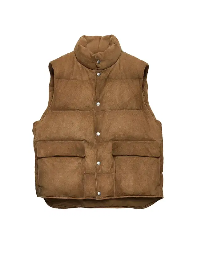 Prada Men's Suede Down Vest - Brown