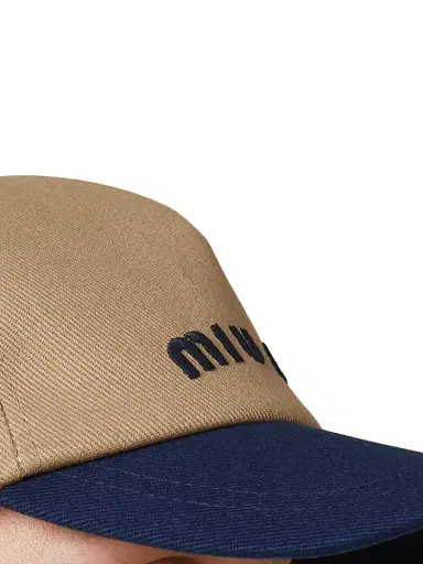 Miu Miu Women's Drill Baseball Cap - Beige Khaki | Thumbnail 3