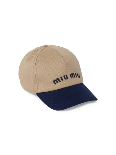 Miu Miu Women's Drill Baseball Cap - Beige Khaki | Thumbnail 1