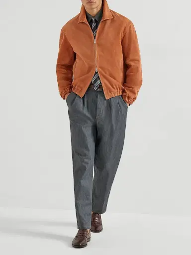 Brunello Cucinelli Men's Linen Easy Fit Shirt with Crête Details | Thumbnail 6 Brunello Cucinelli Men's Linen Easy Fit Shirt with Crête Details | Thumbnail 6