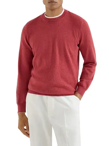 Brunello Cucinelli Men's Cashmere Sweater - Strawberry - Size 40 | Thumbnail 2 Brunello Cucinelli Men's Cashmere Sweater - Strawberry - Size 40 | Thumbnail 2