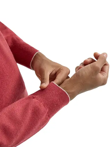 Brunello Cucinelli Men's Cashmere Sweater - Strawberry - Size 40 | Thumbnail 4 Brunello Cucinelli Men's Cashmere Sweater - Strawberry - Size 40 | Thumbnail 4