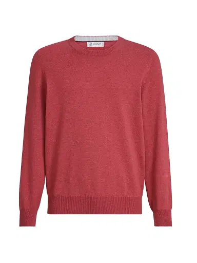 Brunello Cucinelli Men's Cashmere Sweater - Strawberry - Size 40 | Thumbnail 1 Brunello Cucinelli Men's Cashmere Sweater - Strawberry - Size 40 | Thumbnail 1