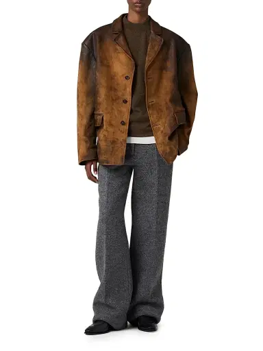 Miu Miu Women's Waxed Suede Leather Jacket | Thumbnail 7 Miu Miu Women's Waxed Suede Leather Jacket | Thumbnail 7