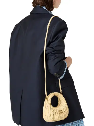Miu Miu Women's Wander Matelassé Nappa Leather Hobo Mini-Bag | Thumbnail 2
