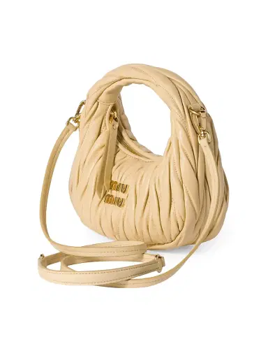 Miu Miu Women's Wander Matelassé Nappa Leather Hobo Mini-Bag | Thumbnail 3