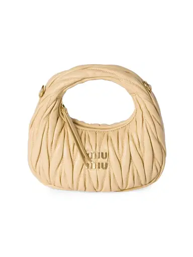 Miu Miu Women's Wander Matelassé Nappa Leather Hobo Mini-Bag | Thumbnail 1