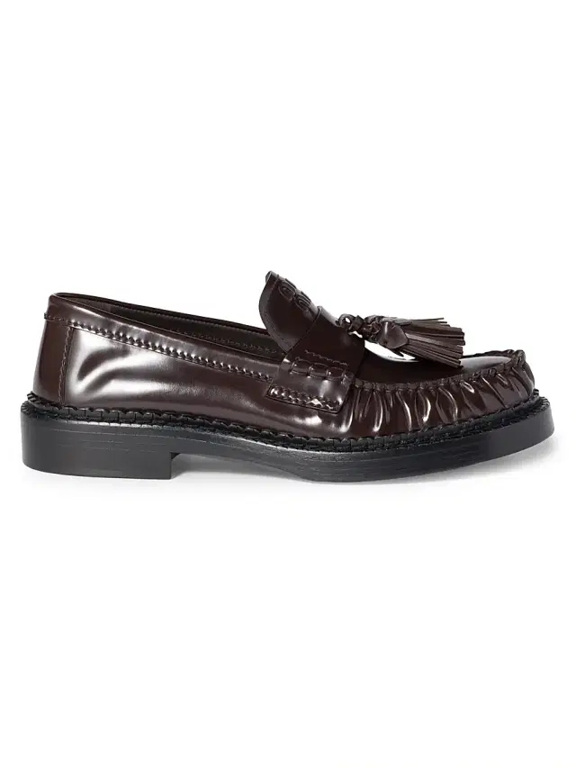 Miu Miu Women's Tassel Loafers in Polished Leather - Brown