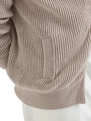 Brunello Cucinelli Men's Malfilé Cotton English Rib Cardigan with Raglan Sleeves - Yuta | Thumbnail 4