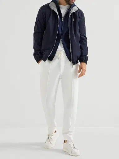 Brunello Cucinelli Men's Techno Cotton French Terry Trousers with Crête Detail - Off White - Size XXXL | Thumbnail 6 Brunello Cucinelli Men's Techno Cotton French Terry Trousers with Crête Detail - Off White - Size XXXL | Thumbnail 6