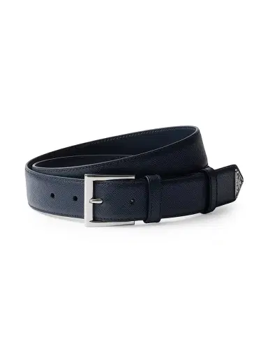 Prada Men's Saffiano Leather Belt - Blue - Size 36 | Thumbnail 1 Prada Men's Saffiano Leather Belt - Blue - Size 36 | Thumbnail 1