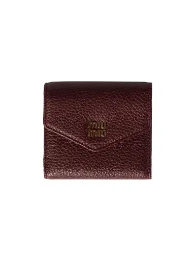 Miu Miu Women's Leather Wallet - Dark Red | Thumbnail 1 Miu Miu Women's Leather Wallet - Dark Red | Thumbnail 1