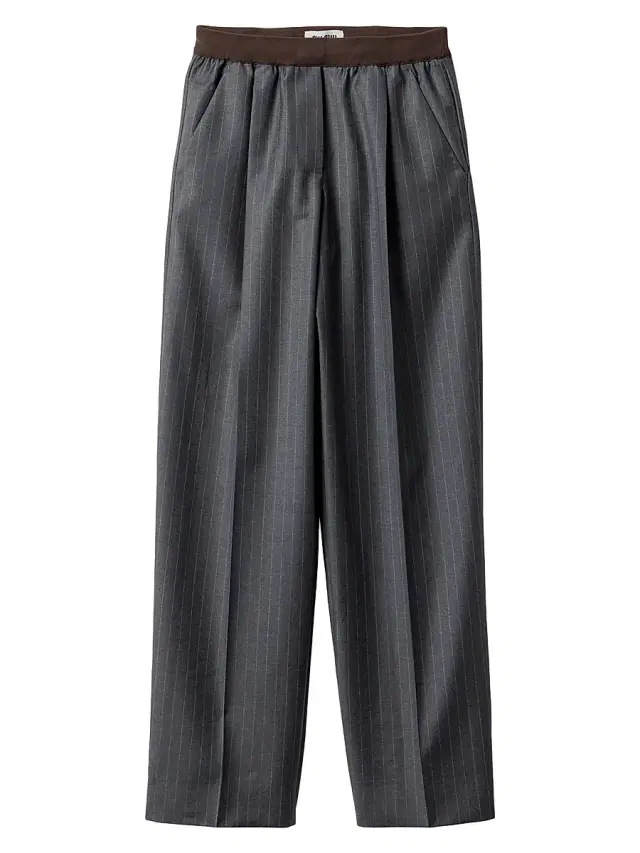 Women's Pinstripe Pants - Grey