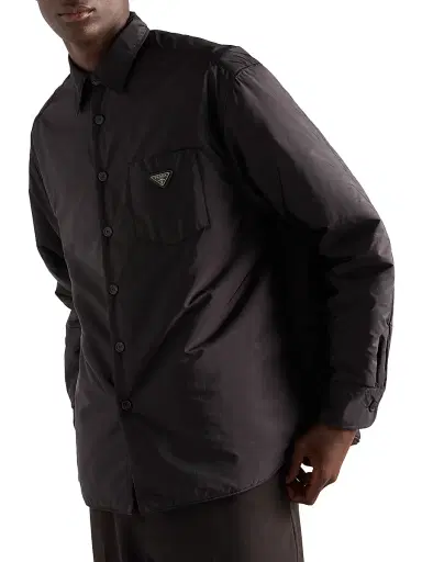 Prada Men's Light Re-Nylon Shirt - Black | Thumbnail 3 Prada Men's Light Re-Nylon Shirt - Black | Thumbnail 3