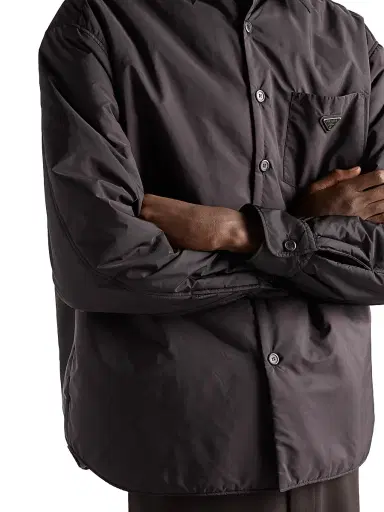 Prada Men's Light Re-Nylon Shirt - Black | Thumbnail 5 Prada Men's Light Re-Nylon Shirt - Black | Thumbnail 5