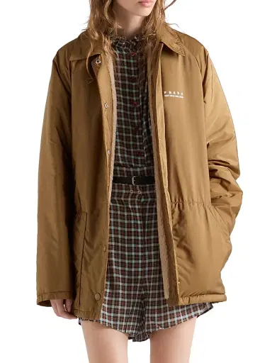 Prada Women's Lightweight Re-Nylon Blouson Jacket - Brown | Thumbnail 2 Prada Women's Lightweight Re-Nylon Blouson Jacket - Brown | Thumbnail 2