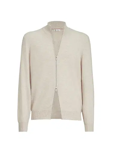Brunello Cucinelli Men's Cashmere Turtleneck Cardigan with Zipper | Thumbnail 1