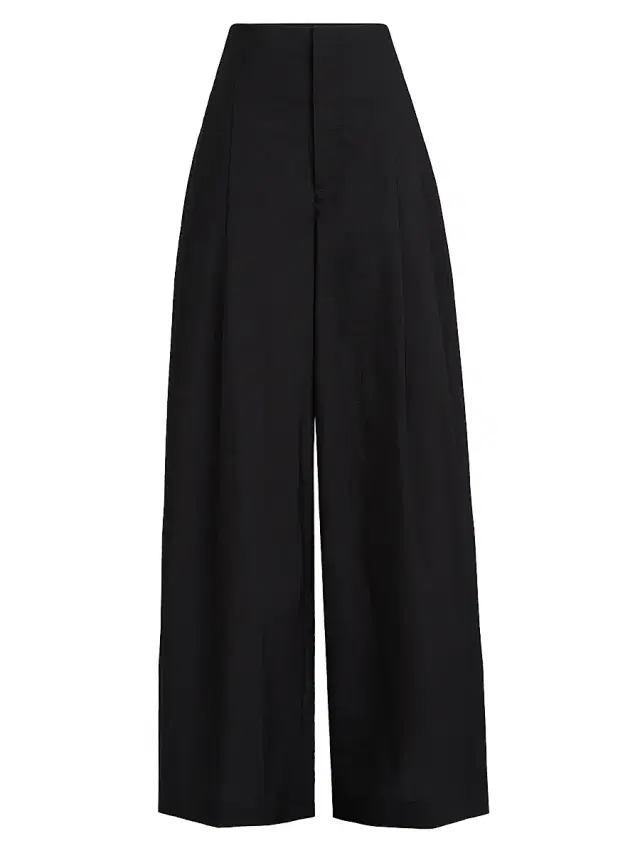 Brunello Cucinelli Women's Techno Cotton Poplin Maxi Trousers - Black