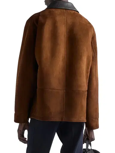 Prada Men's Suede Caban Jacket - Brown - Size 44 | Thumbnail 4 Prada Men's Suede Caban Jacket - Brown - Size 44 | Thumbnail 4