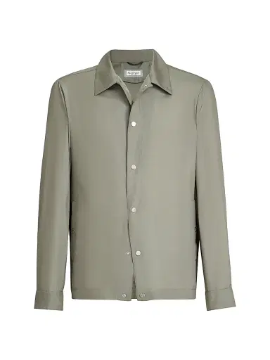 Brunello Cucinelli Men's Bonded Silk Unlined Outerwear Jacket - Khaki - Size 48 | Thumbnail 1