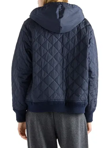 Prada Women's Re-Nylon Blouson Jacket with Hood - Blue | Thumbnail 4 Prada Women's Re-Nylon Blouson Jacket with Hood - Blue | Thumbnail 4
