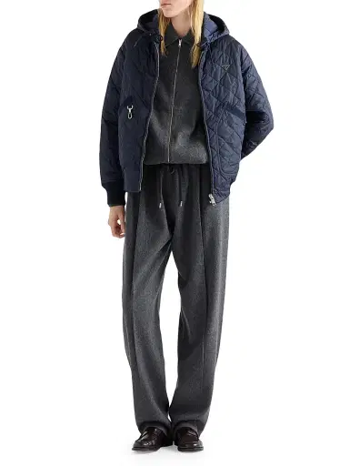 Prada Women's Re-Nylon Blouson Jacket with Hood - Blue | Thumbnail 7 Prada Women's Re-Nylon Blouson Jacket with Hood - Blue | Thumbnail 7