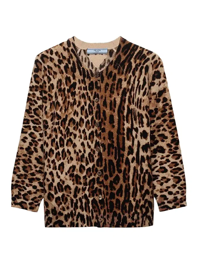 Women's Printed Cashmere Cardigan - Brown Black
