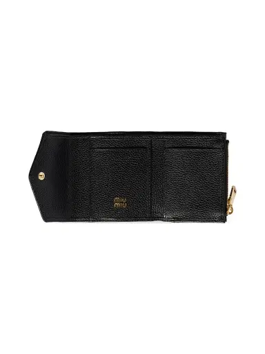 Miu Miu Women's Small Leather Wallet - Black | Thumbnail 2