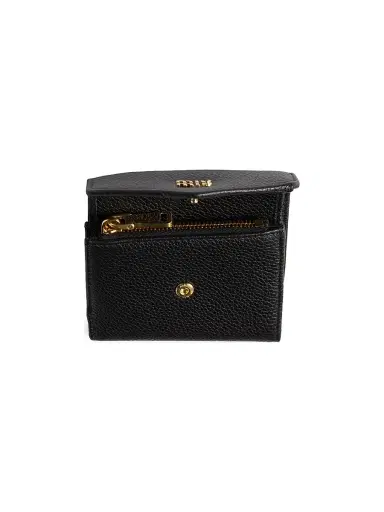 Miu Miu Women's Small Leather Wallet - Black | Thumbnail 4