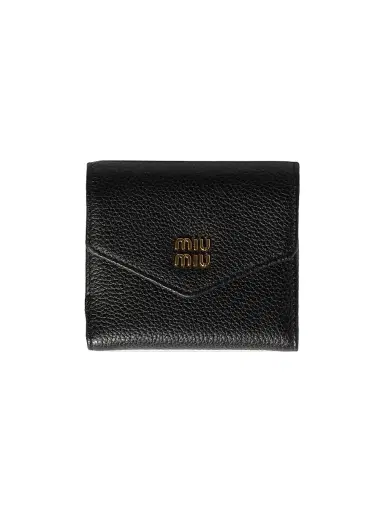 Miu Miu Women's Small Leather Wallet - Black | Thumbnail 1