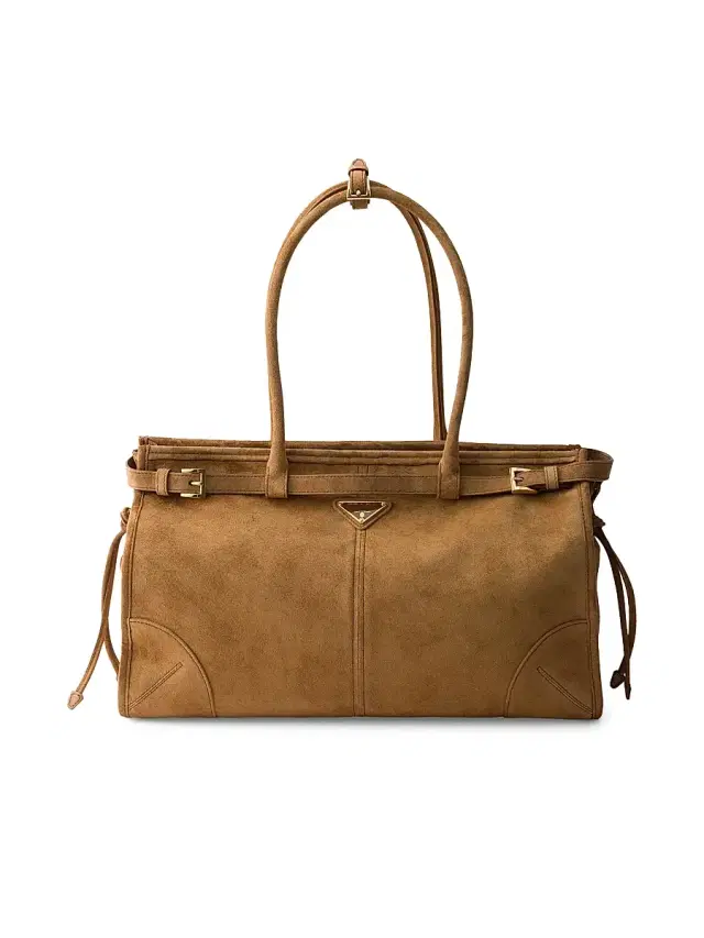 Women's Bonnie  Suede Top Handle Bag - Light Brown