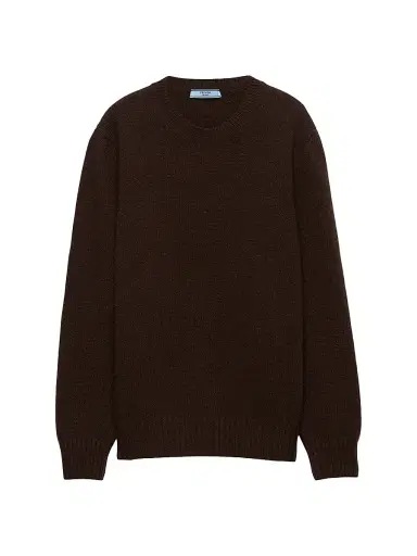 Prada Women's Wool and Cashmere Crew-Neck Sweater - Dark Brown - Size 8 | Thumbnail 1 Prada Women's Wool and Cashmere Crew-Neck Sweater - Dark Brown - Size 8 | Thumbnail 1