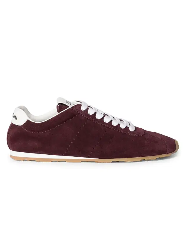 Miu Miu Women's Plume Suede Sneakers - Dark Red