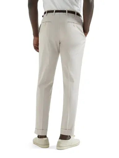 Brunello Cucinelli Men's Garment Dyed Italian Fit Trousers | Thumbnail 3