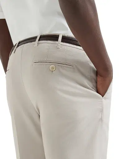 Brunello Cucinelli Men's Garment Dyed Italian Fit Trousers | Thumbnail 4