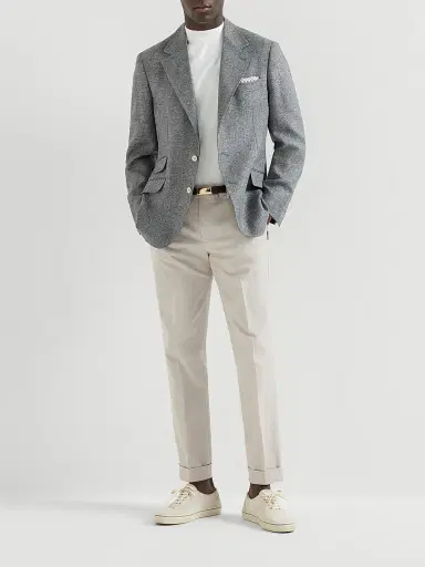 Brunello Cucinelli Men's Garment Dyed Italian Fit Trousers | Thumbnail 6