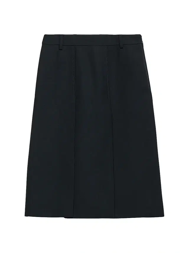 Women's Wool Hopsack Skirt - Navy Blue